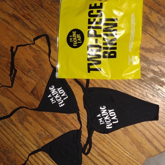 New,Assholes live forever "I'm a fucking lady" 2 piece bikini ONE SIZE (XS) - Picture 2 of 2